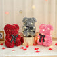 Artificial Teddy Bear with Rose Flower in a Box - WarmLove