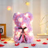 Artificial Teddy Bear with Rose Flower in a Box - WarmLove