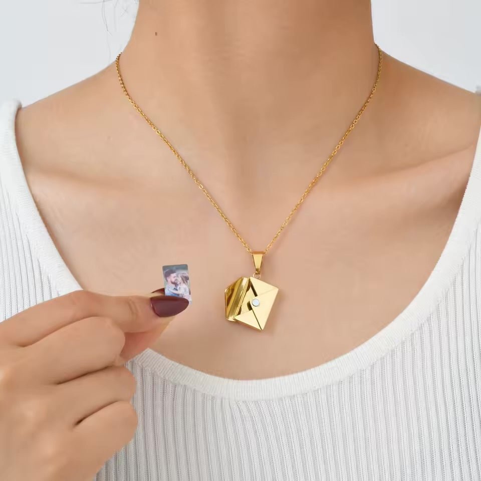 Couple’s Photo Locket Necklace – Personalized Gift from Vnox - WarmLove